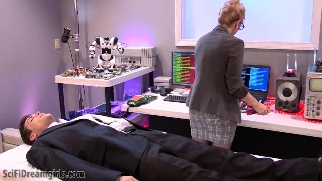 Creamy Hot Male Robot Sucks Hot Blondes Feet while she Plays with her Pussy Gay Massage - 2