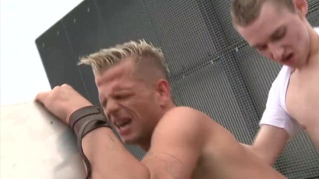 Boots Blond Skater Boys Fuck Action on the Roof Fingering - 1
