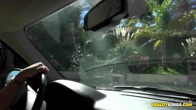 Dirty Road Trip: Dani Daniels & Abigail Mac Lesbian Car Sex - 1