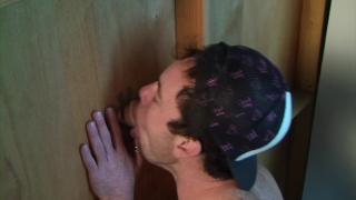 Lolicon Girlfriend Watches her Man get a Gloryhole Blowjob Soloboy