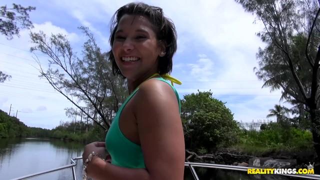 Pure 18 Pretty Penny is Horny and Wet on a Boat PinkDino - 2