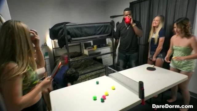 Homosexual College Girls having Orgy Party after some Fun with Ping Pong in the Dorm Homosexual