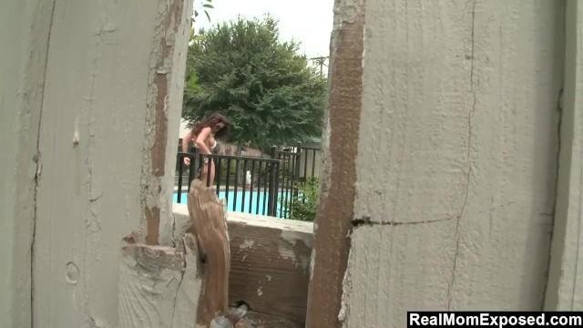 RealMomExposed – Hot MILF by the Pool Invites Waterboy in on a Hot Day. - 1