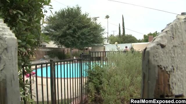 RealMomExposed – Hot MILF by the Pool Invites Waterboy in on a Hot Day. - 2