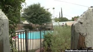 Femdom Porn RealMomExposed – Hot MILF by the Pool Invites Waterboy in on a Hot Day. Dick Suckers