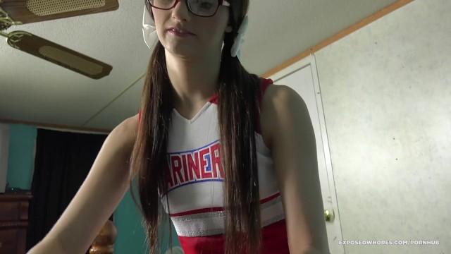 Celebrity Sex Teen Cheerleader gives her Step Brother Handjob to take her to Practice! 4K Analfuck