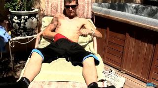 Lezdom Hung Uncut Stroking in the Sun! Gaydudes