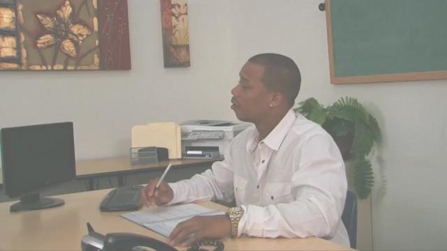 BangBus BACKSIDE Ebony Whore Throat Fucked in the Office Sentones - 2
