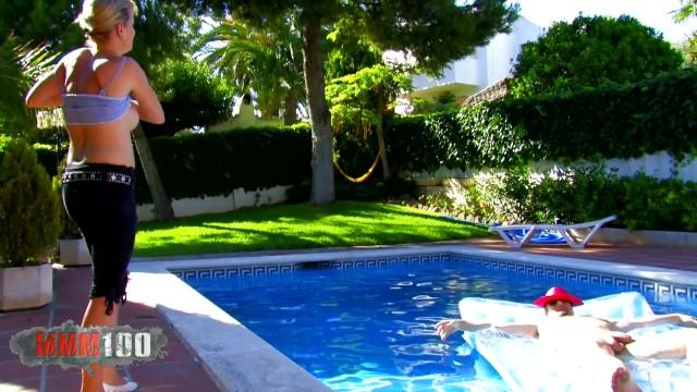 Horny Blonde MILF Fucked in the Pool - 1