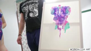 Outdoor Sex Girls Painting on the Naked Body with many Pussy Close-ups - XCZECH.com/Art Alison Tyler