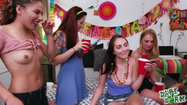 College Girls have a Dorm Party with a Dick - 1