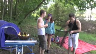 Crossdresser Camping with Sexual Surprise Culo Grande