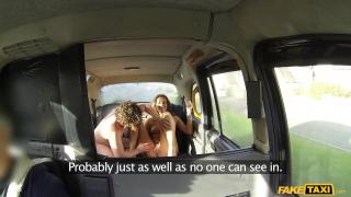 Action Fake Taxi - Horny Couple Fuck in the Backseat Cuminmouth