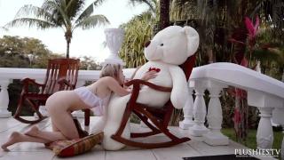 Hooker Tracy Sex with a Rich Plush Teddy Bear on a Villa in a Jungle in Caribs Girlongirl