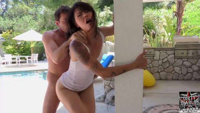 Colombiana Big Dick Diablo - Petite Asian Wife Cheats with Big Dick Pool Boy Pov Blowjob - 1