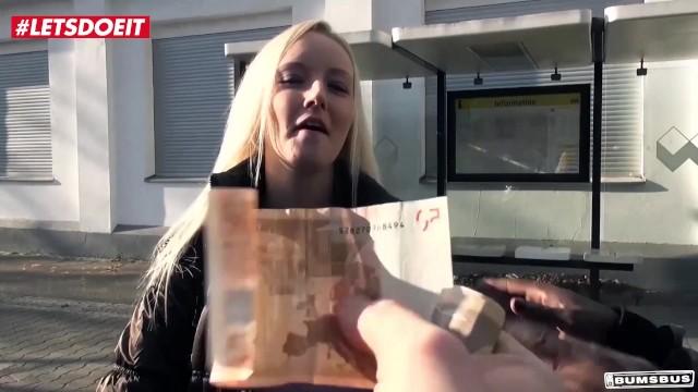 Hot German Blonde Gets Cum on Tits in Hardcore Interracial Bus Fuck - 1