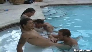 Cock Reality Dudes - Sexy Latino Hunks Ride Cock by the Pool Cumshot