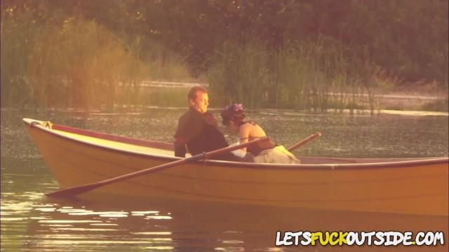 Squirting Beauty Banged in a Small Boat outside in Public - 1