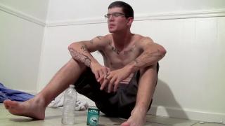 Big Penis Lex can't Wait to Jerk his Cock with a Cigarette in his Mouth Clothed Sex