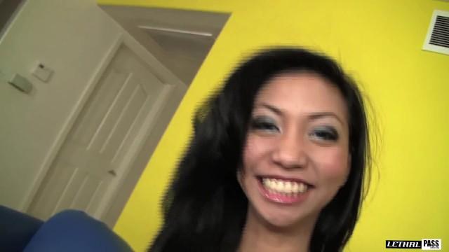 Tiny Asian Spreads Wide for a Huge Black Cock - 1
