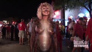 European Body Painted Milf's Roam Streets at Swinger Party Cougar