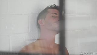 Amateurporn Mike DeMarko Floods Str8 Bait Shawn Andrews Ass in Locker Room Shower Outside