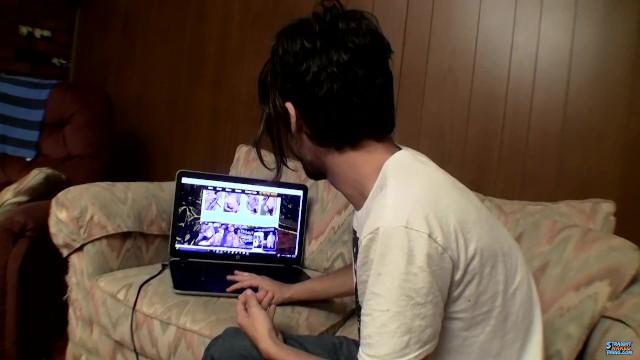 Wiizl Devin Jerk his Cock while Watching a Porn of himself Online