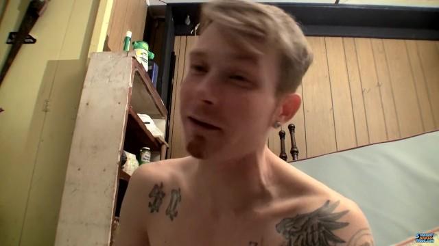 18 Porn Billy Jerking his Cock on a Flowery Mattress LargePornTube - 2