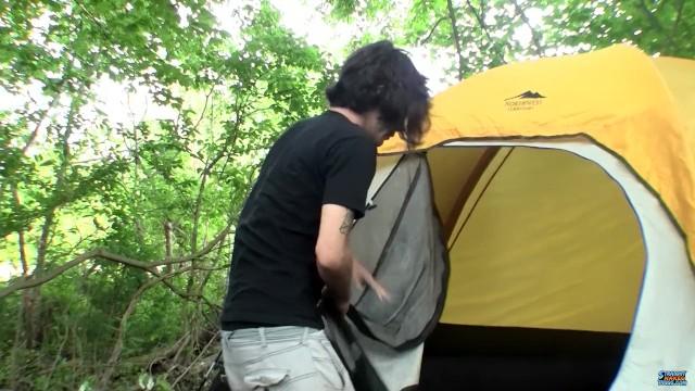 Devin Pissing and Jacks off in a Tent in the Woods - 1