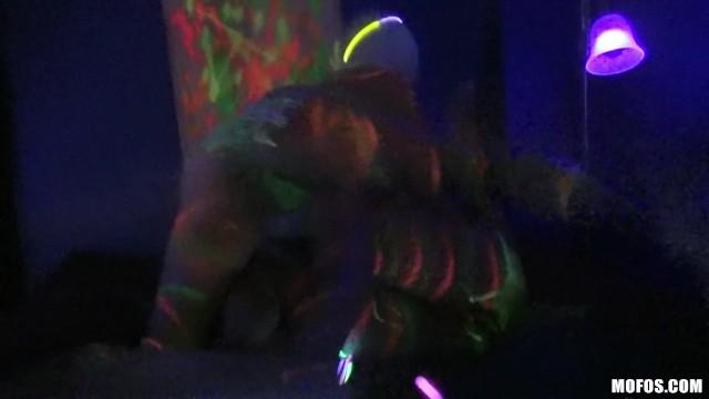Mofos - Abby and Layla having a Foursome under the Blacklight - 2