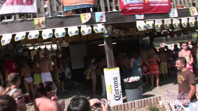 Pack Bikini Clad Coeds Dance and Flash at Daytime Party Doggy Style Porn - 1