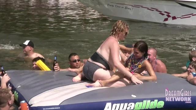 Gay Bus Hot Coed and MILF Play Naked on a Raft in Front of Huge Crowd Doublepenetration - 1