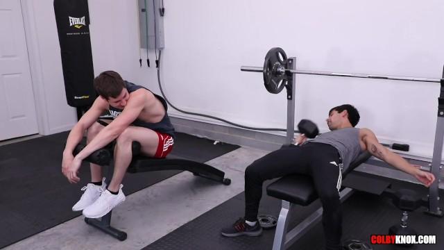 Highheels Colby Chambers Pounds Ty Mitchell's Ass in a Gym Bareback CUMS TWICE!!!! Tia