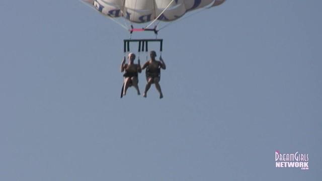 Two Hot Blondes Parasail Naked then Pee Afterward - 2