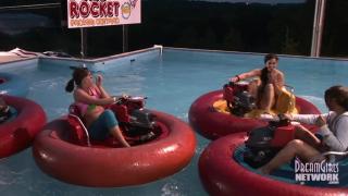Bottom Topless Bumper Boats at Texas Amusement Park Tight Pussy Fucked