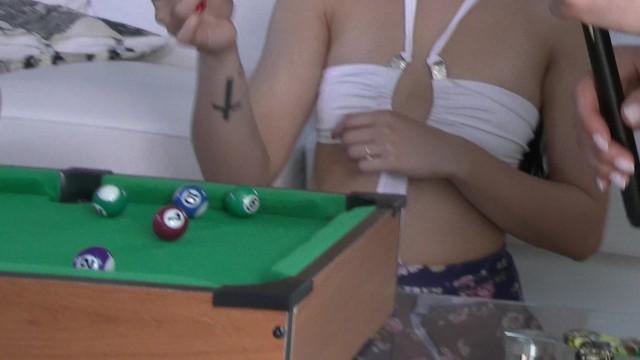 Sexy Gamers Nerdy Billiard is better without Panties for sure - 2