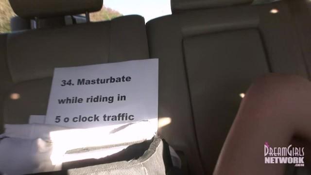 Horny Coed can't help herself and Masturbates in Traffic - 1