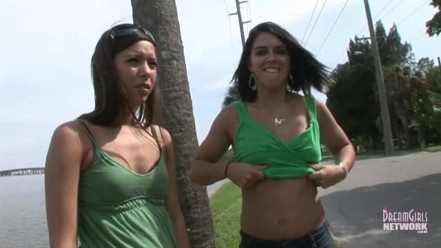 Public Booty Shake and Flashing with two Hotties - 1