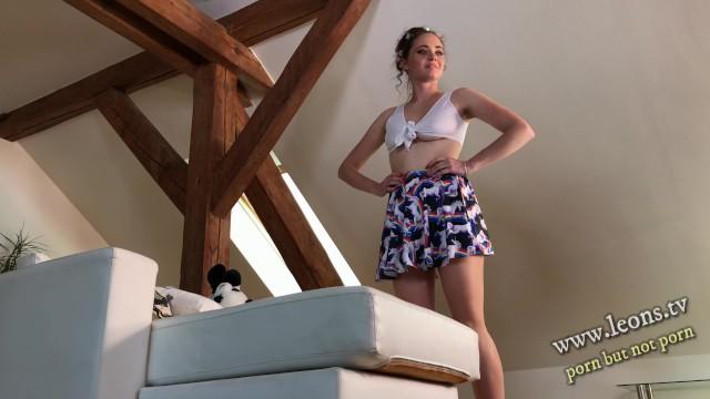 Big Tits Red Head Lola´s Debut Shooting Starts with no Panties Skirts up - 2