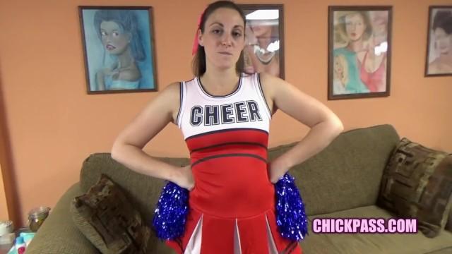 Brunette Hottie Melanie Hicks' in a Cheerleader Costume while she Gets Laid - 1