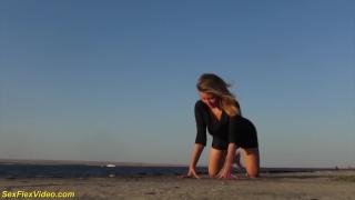 Latina Hot Flexi Girl Alisa Adelson Loves Naked Yoga on the Beach Hardcore