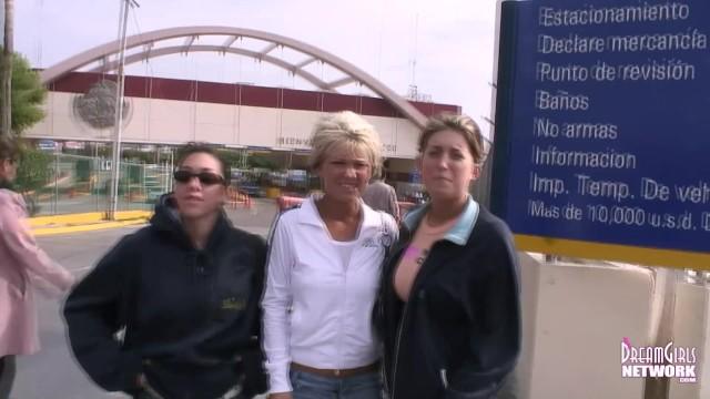 Carefree Coeds Flash Agents at the Mexican Border - 2