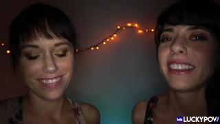 Boy Fuck Girl Two Skinny Brunettes Sharing a Huge Cock - MrLuckyPOV Youth Porn