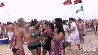 smplace Big Tit Bikini Coeds Dance and Flash during Spring Break Beach Party Doggystyle Porn