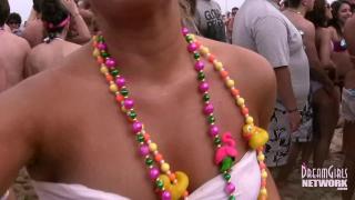 Free Amateur Big Tit Bikini Coeds Dance and Flash during Spring Break Beach Party Cocksucker