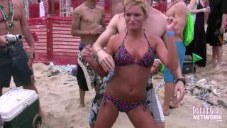 Teenfuns Bikini Clad Coeds with Big Ole Titties Dance on the Beach Gay Doctor
