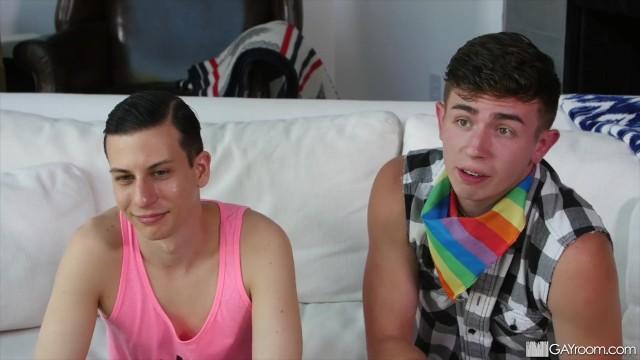 FIRST THREESOME! Brace Face Twink & best Friend Anally Pounded at Casting - 2