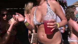 Submission MTV Beach Party with Bikini Clad Coed Flashers Gaybukkake