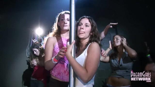 Scatrina Wild Stripper Pole Contest Girls Stripping in College Nightclub Chichona