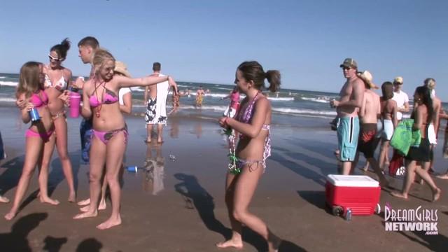 Bed Bikini Clad Spring Breakers Party on the Beach FreeBlackToons